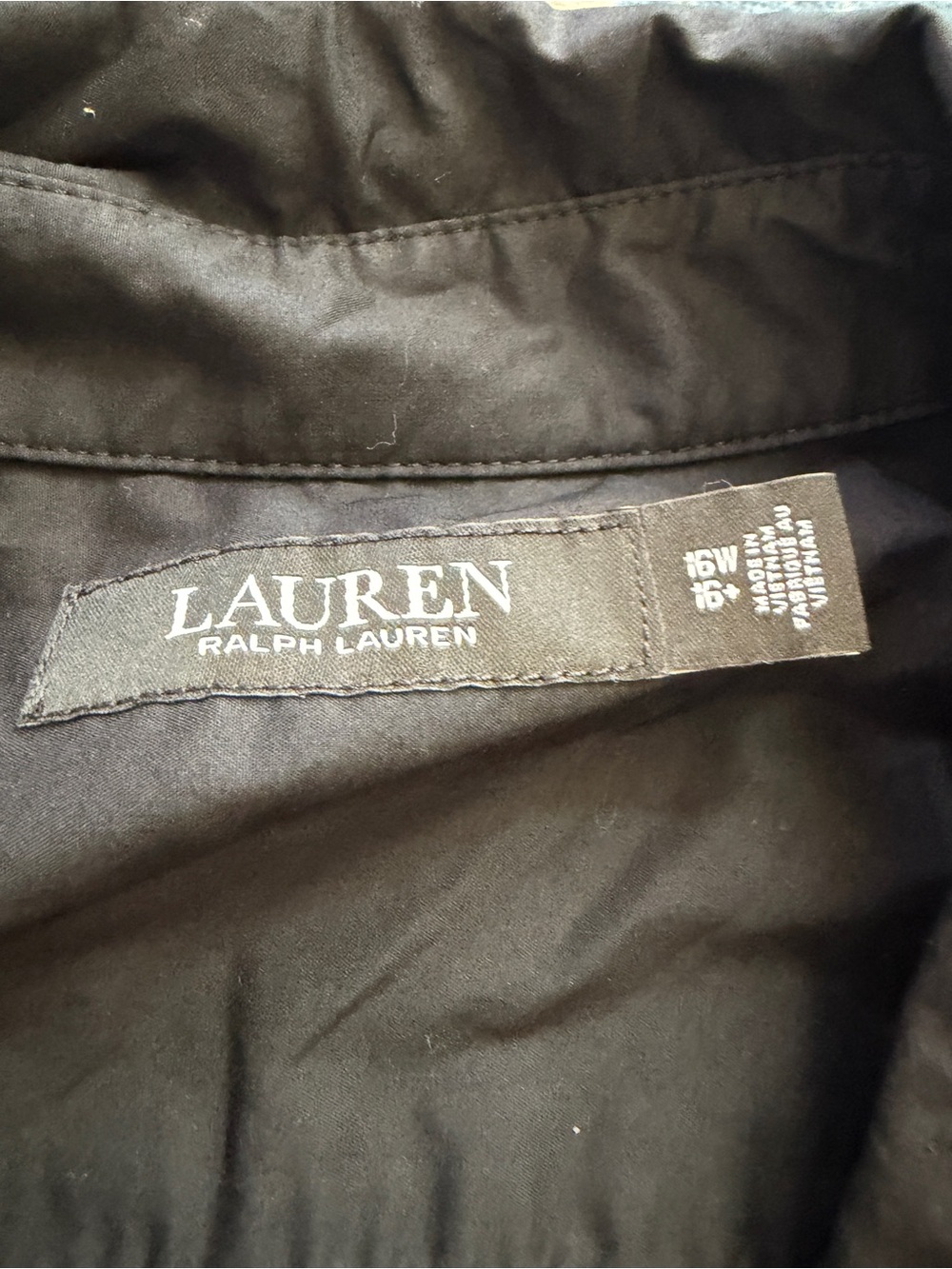 Ralph Lauren Black Shirt Dress with Collar - Picture 2 of 4